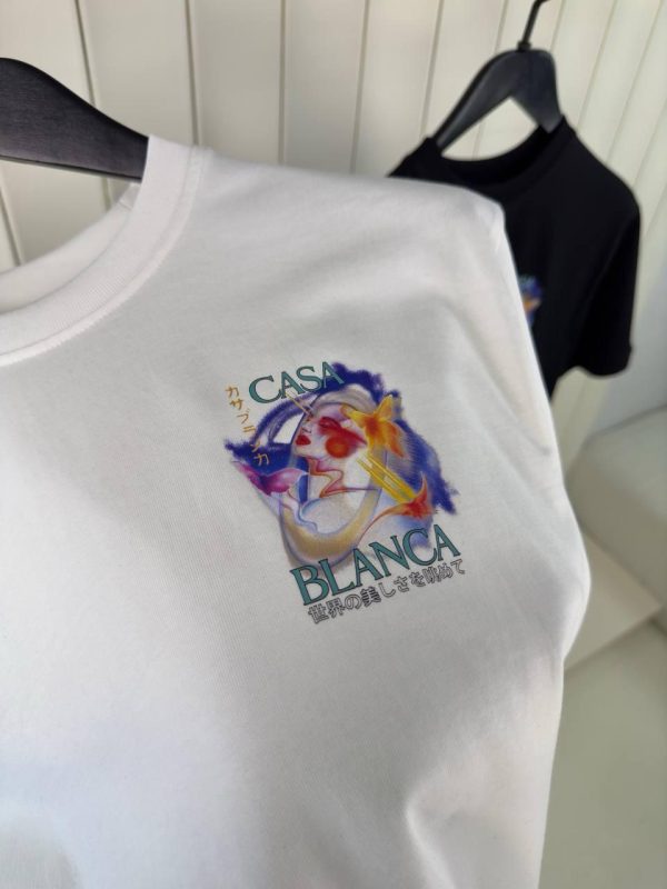 White Casablanca Galactic Connection Cotton Tee - Image 3