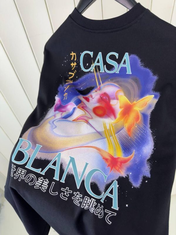 Black Casablanca Galactic Connection Cotton Tee - Image 4