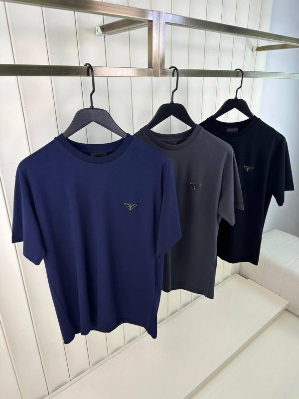 Black prada classic logo relaxed cotton tee - Image 3