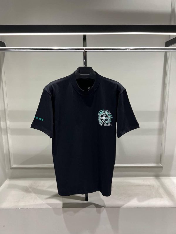 Black chrome hearts green logo print cotton tee - Image 2