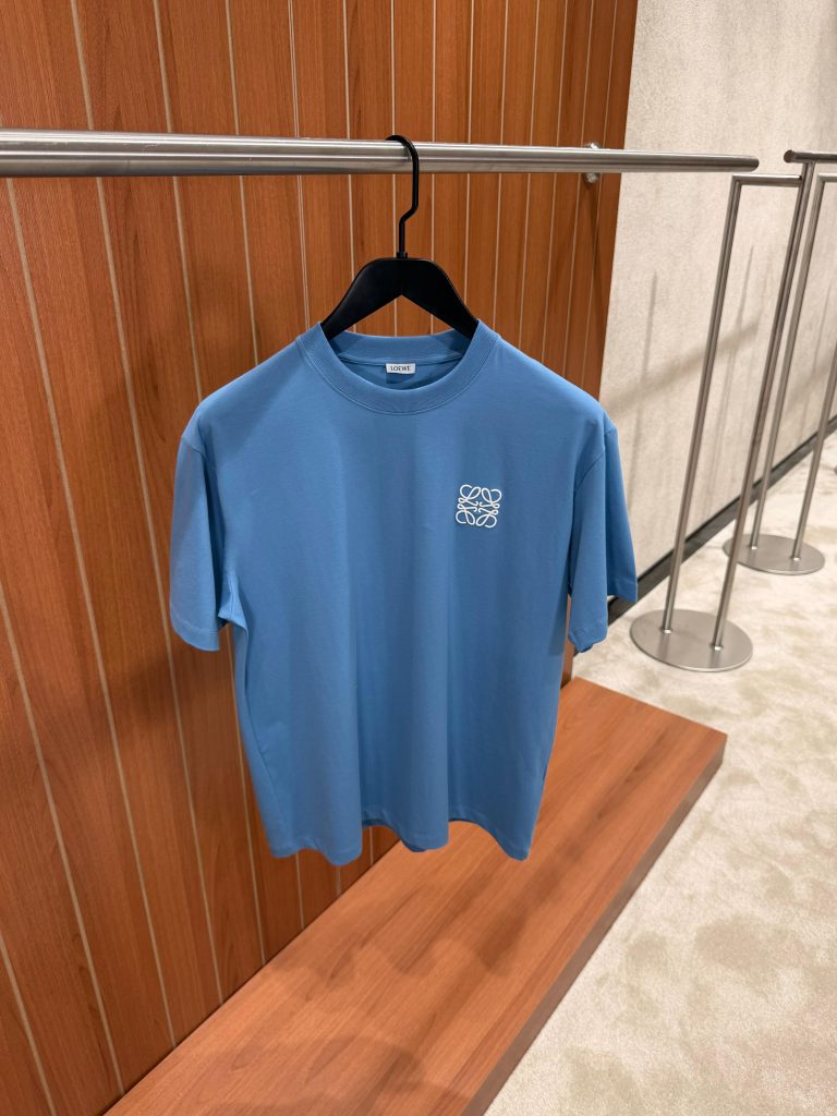 Blue loewe embroidered logo cotton tee