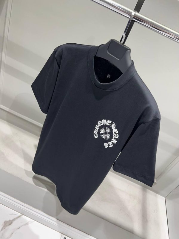Black chrome hearts dot logo cotton tee - Image 3