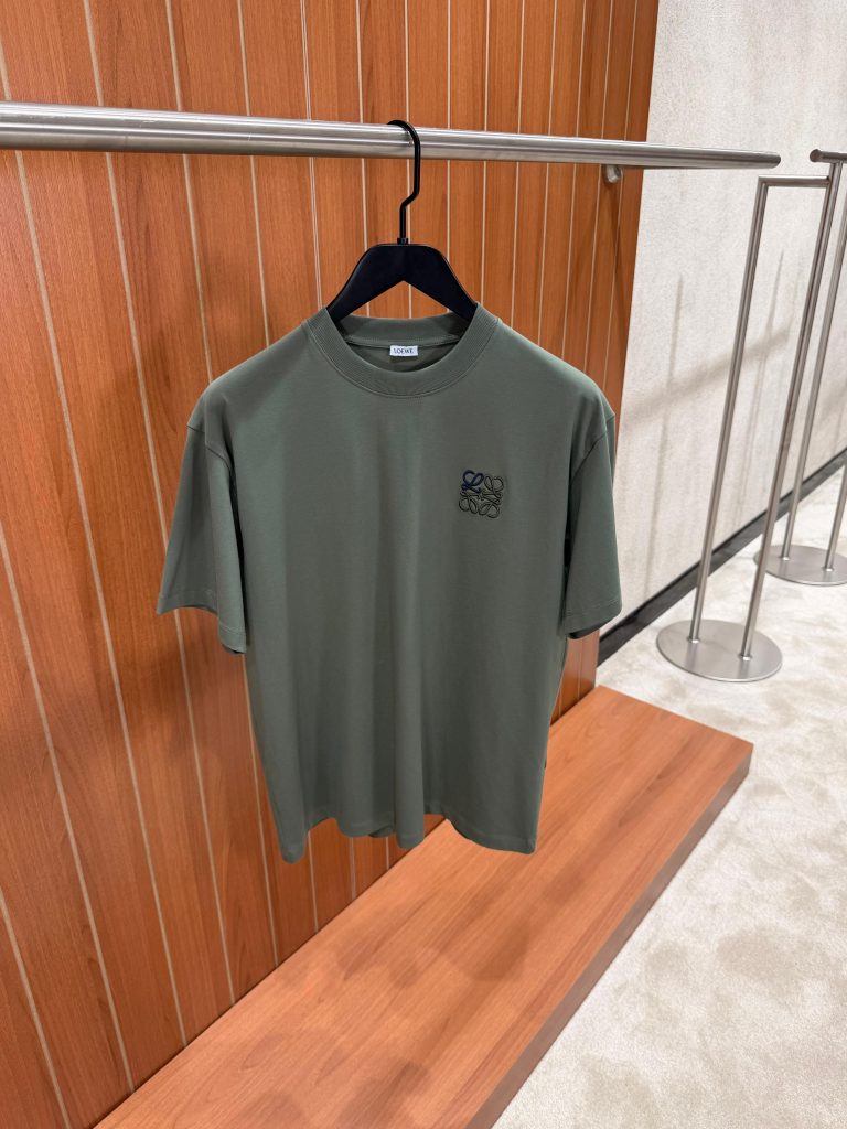 Green loewe embroidered logo cotton T-Shirt