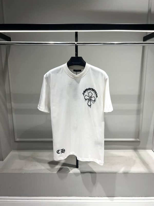 White chrome hearts gothic cross cotton tee - Image 2