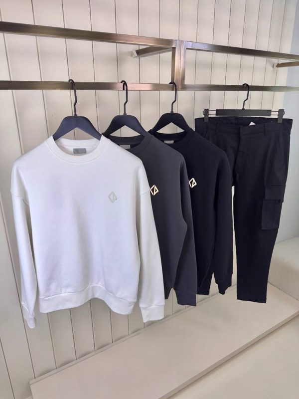 Black dior CD diamond relax cotton Sweatshirt - Image 4