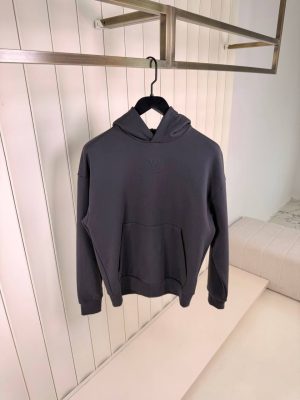 Gray LV embossed cotton hoodie