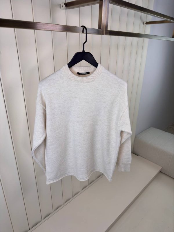 Beige jacquemus the povane knit jacquard logo sweater - Image 2