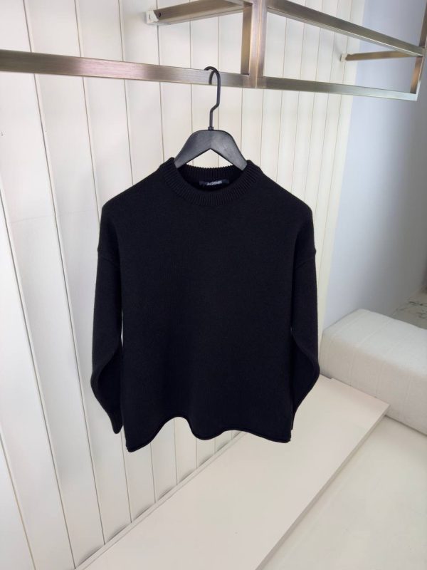 Black jacquemus the povane knit jacquard logo sweater - Image 2