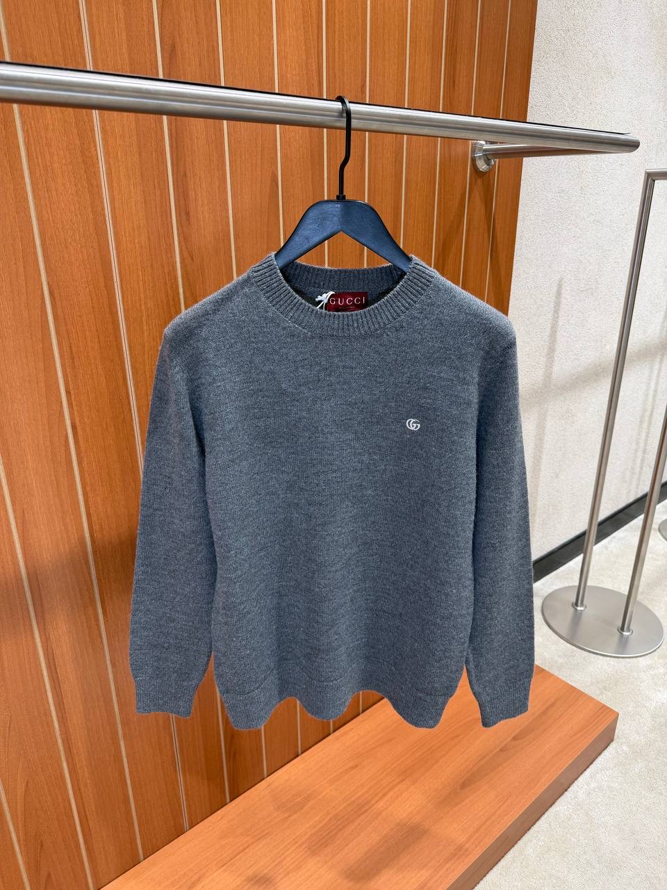 Gray gucci double G embroidered Wool Jumper