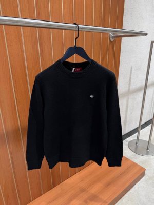 Black gucci double G embroidered Wool Jumper