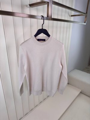 Beige LV monogram pull embossed cotton sweatshirt