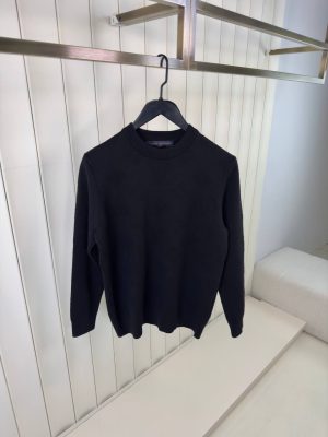 Black LV monogram pull embossed cotton sweatshirt
