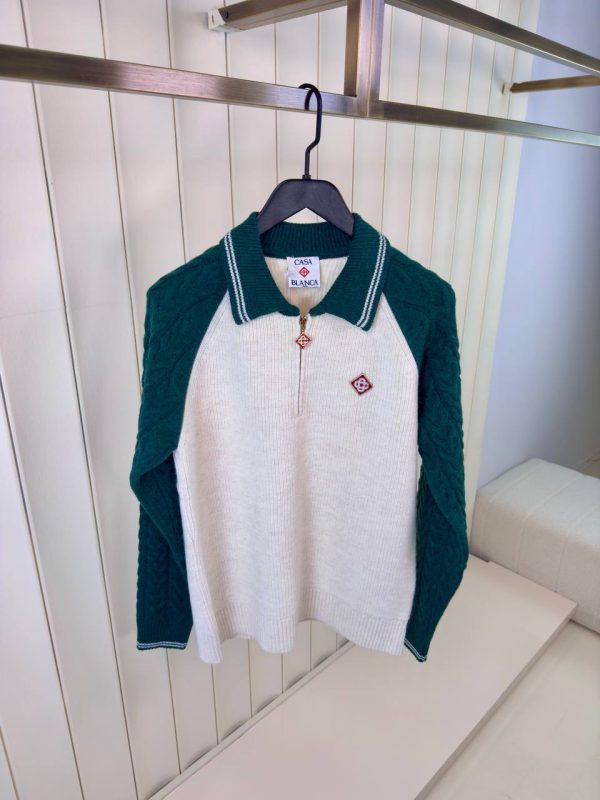 Green Casablanca cashmere cable knit jumper