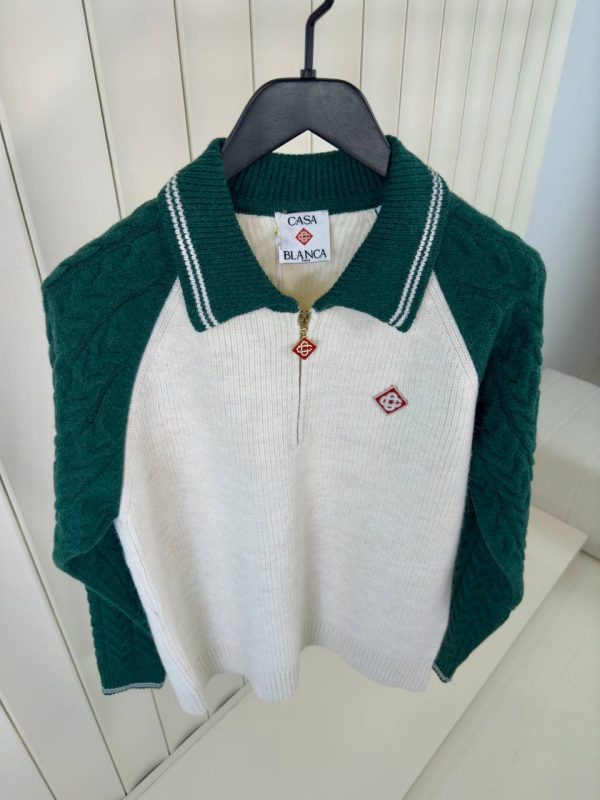 Green Casablanca cashmere cable knit jumper - Image 2