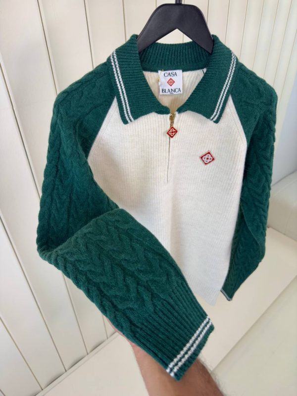 Green Casablanca cashmere cable knit jumper - Image 5