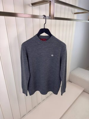 Gray gucci double G embroidered Wool Jumper