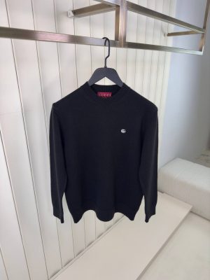 Black gucci double G embroidered Wool Jumper