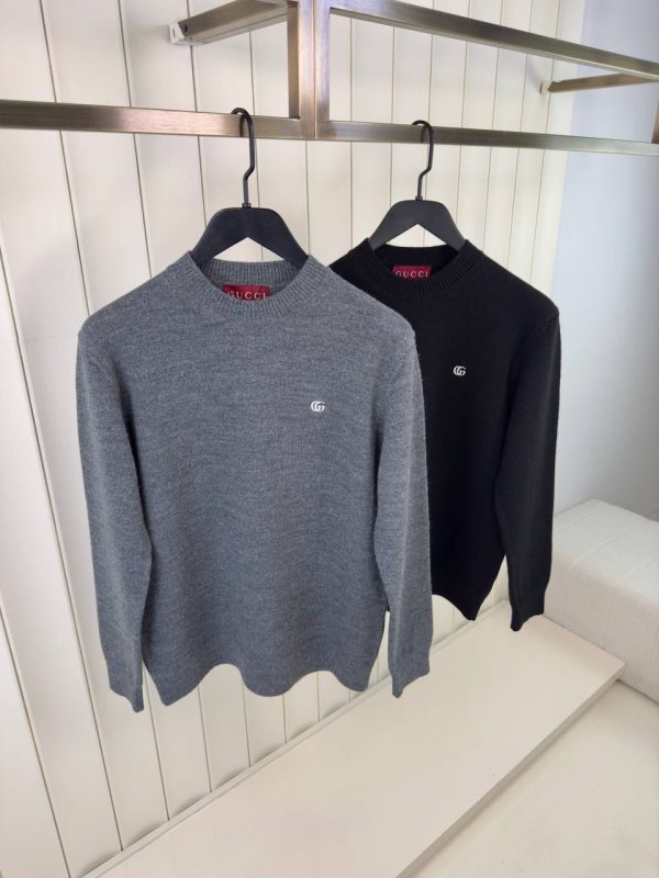 Gray gucci double G embroidered Wool Jumper - Image 5