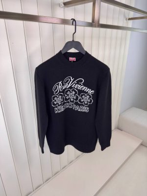 Black kenzo constellation embroidered sweatshirt