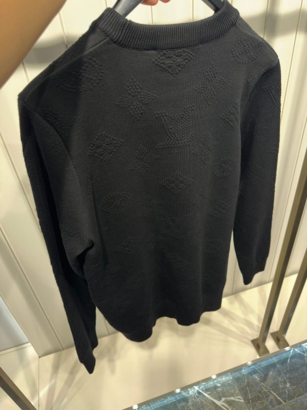 Black LV monogram pull embossed cotton sweatshirt - Image 3