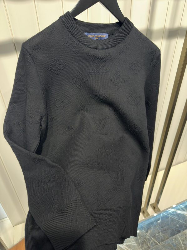 Black LV monogram pull embossed cotton sweatshirt - Image 2