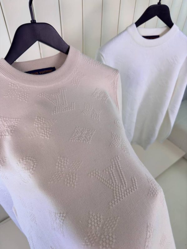 Beige LV monogram pull embossed cotton sweatshirt - Image 2