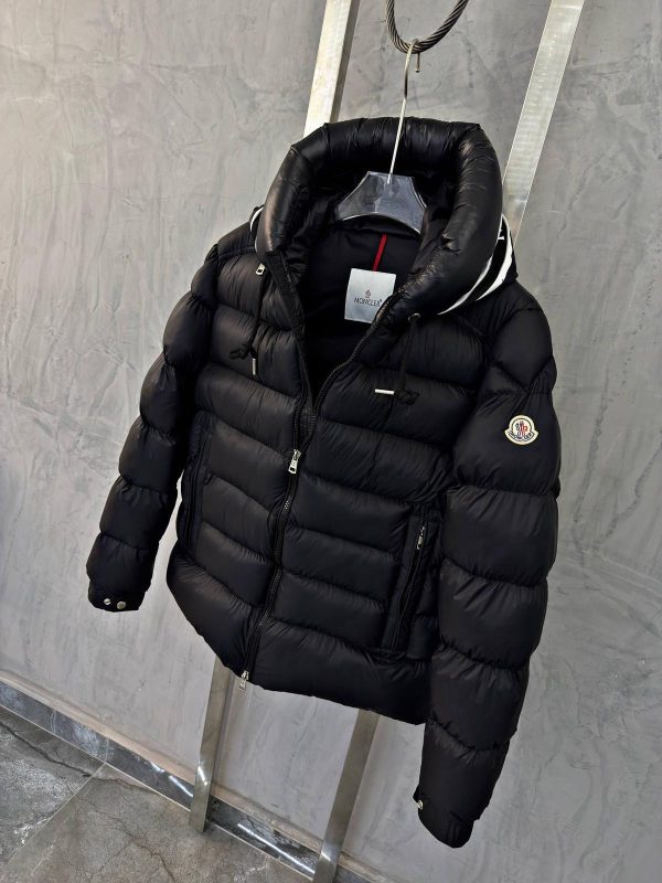 Black moncler hooded puffer jacket - Image 3