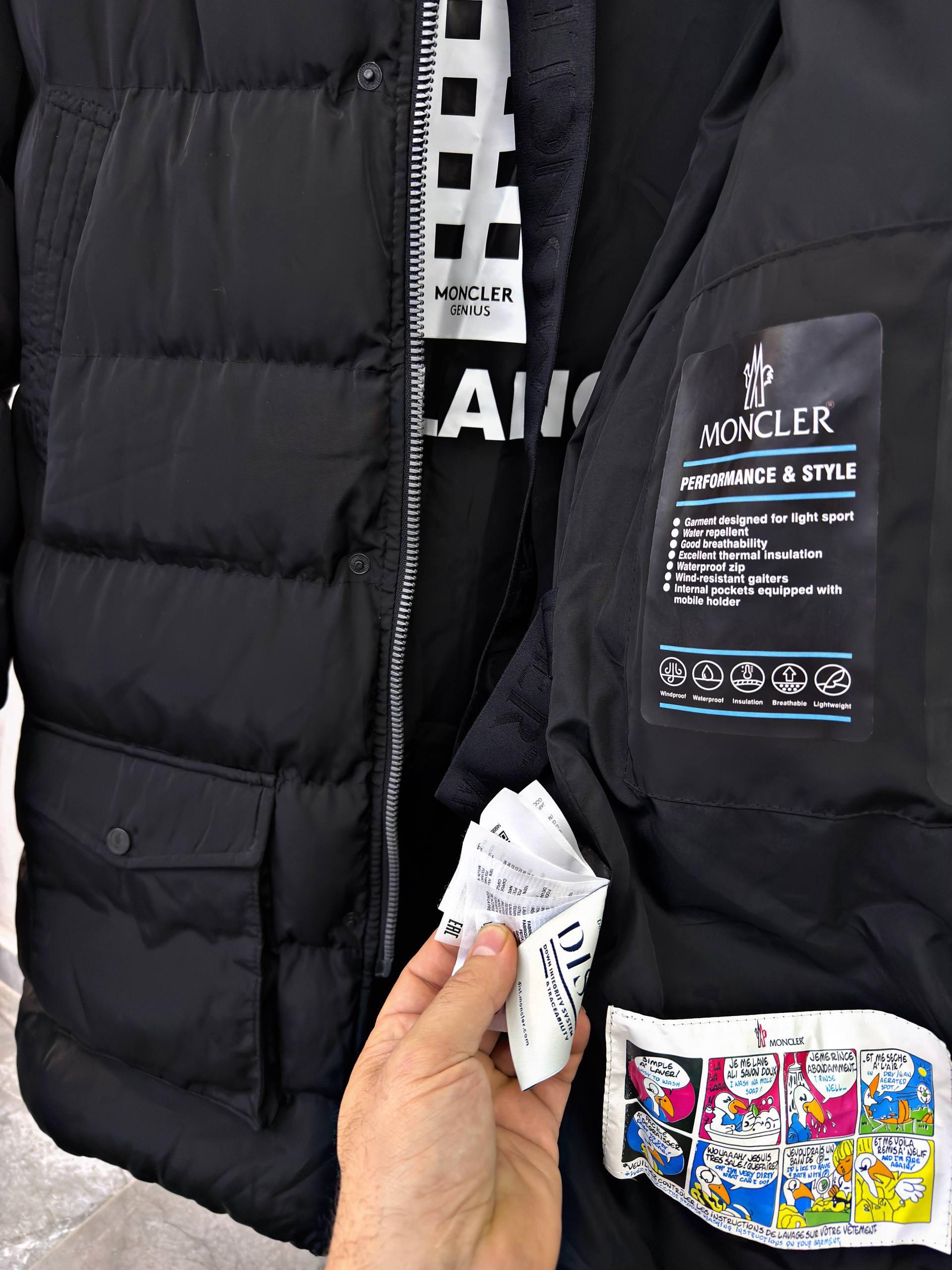 Black Moncler Cluny fur trimmed hood quilted puffer jacket - Image 4