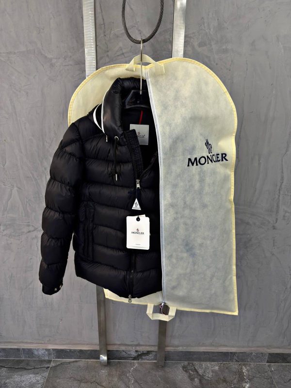 Black moncler hooded puffer jacket - Image 2