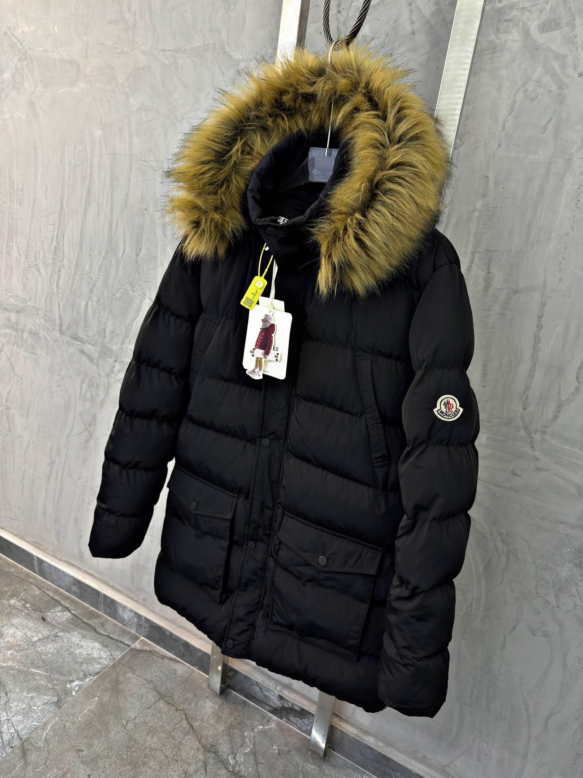 Black Moncler Cluny fur trimmed hood quilted puffer jacket - Image 10
