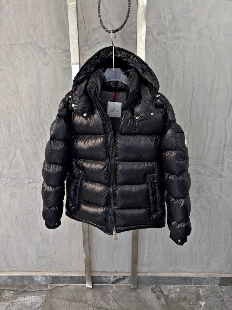 Black Moncler Maya Hooded Short Down Jacket