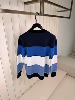 Blue CD diamond cashmere cotton sweater