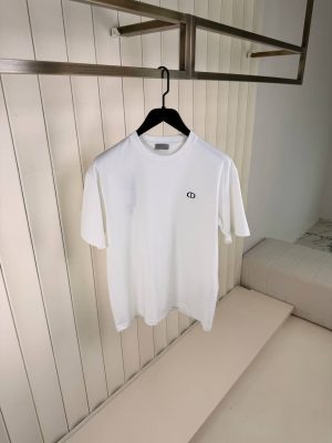 White Dior CD icon fitted silhouette cotton tee