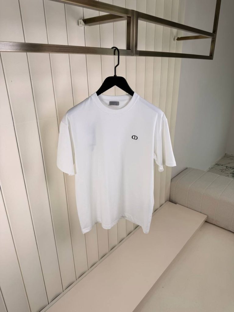White Dior CD icon fitted silhouette cotton tee