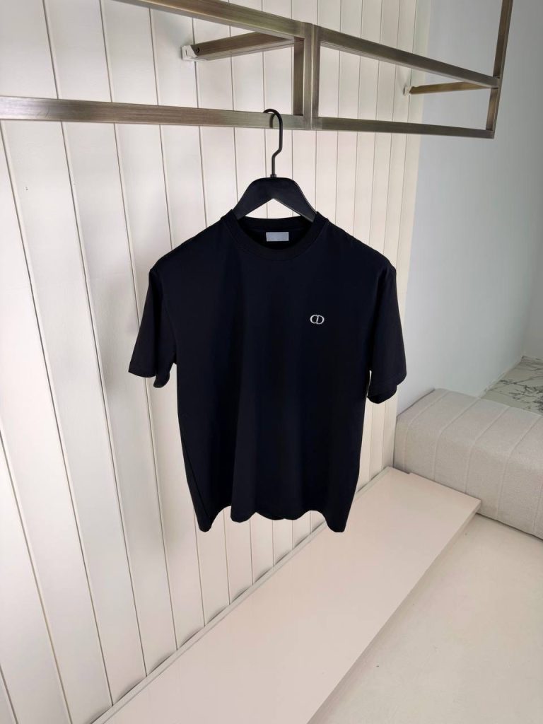 Black Dior CD icon fitted silhouette cotton tee
