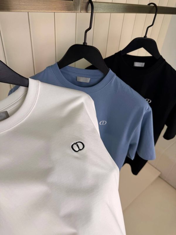 White Dior CD icon fitted silhouette cotton tee - Image 3