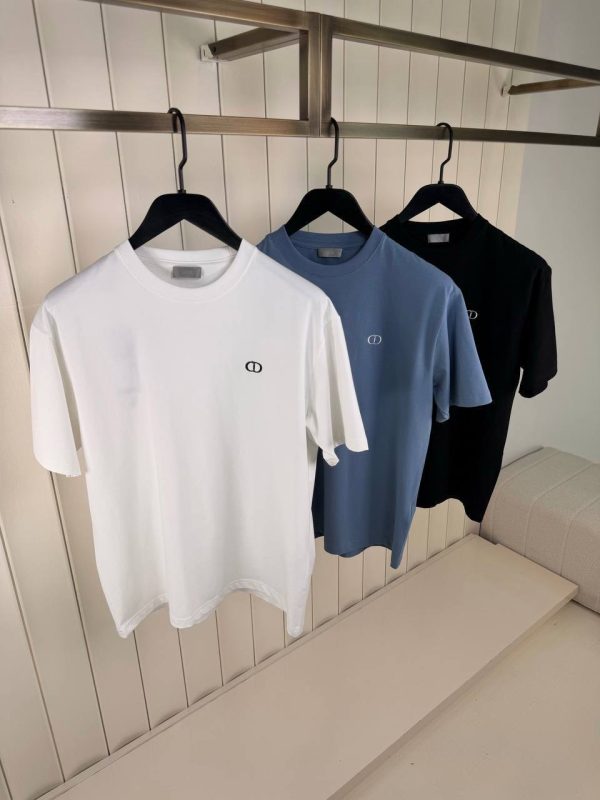 White Dior CD icon fitted silhouette cotton tee - Image 4