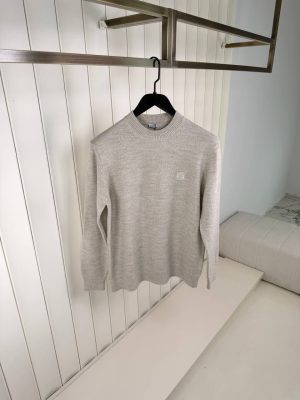 Beige Loewe Anagram logo embroidered wool sweater