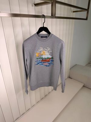 Gray LV x Nigo Embroidered dark heather Sweatshirt