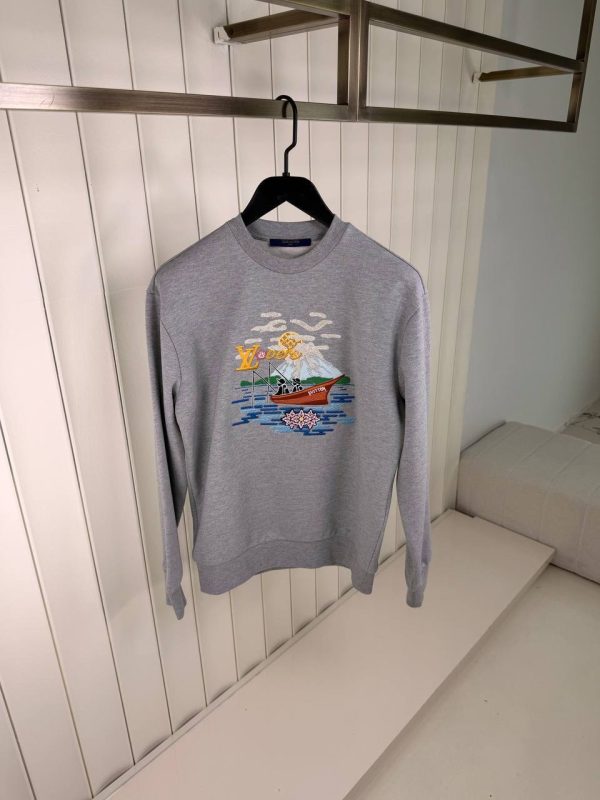 Gray LV x Nigo Embroidered dark heather Sweatshirt