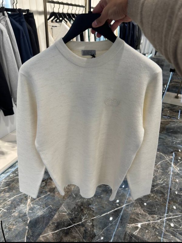 Ecru CD icon virgin wool punto milano sweater - Image 2