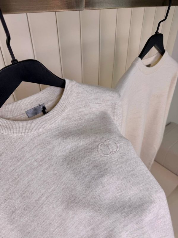 Beige CD icon virgin wool punto milano sweater - Image 2