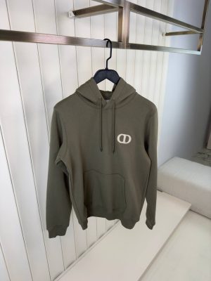 Green dior CD icon cotton hoodie