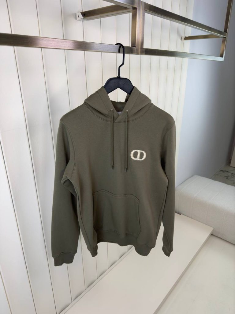 Green dior CD icon cotton hoodie