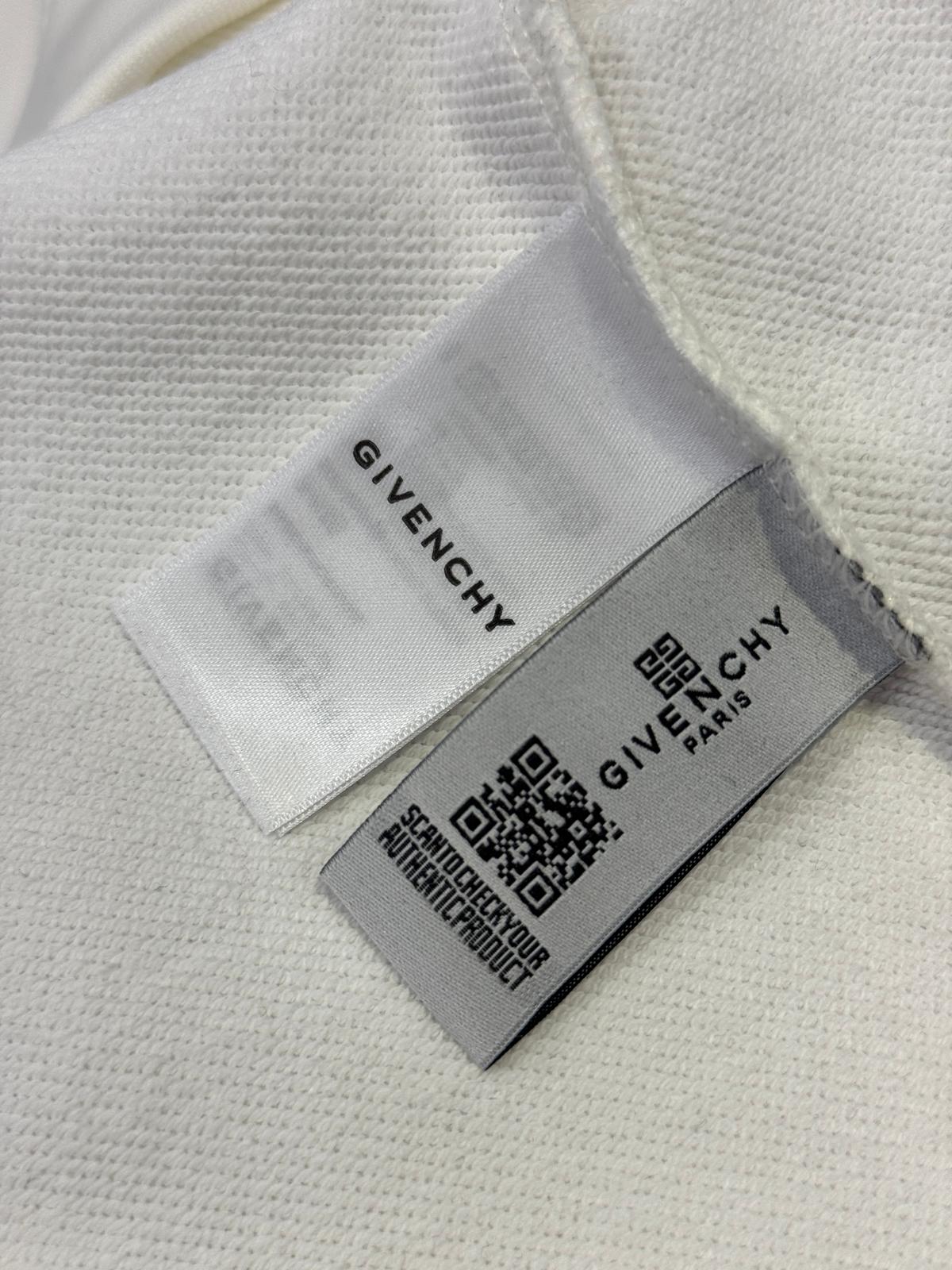 White Givenchy Paris reverse logo-print crewneck cotton sweatshirt - Image 3