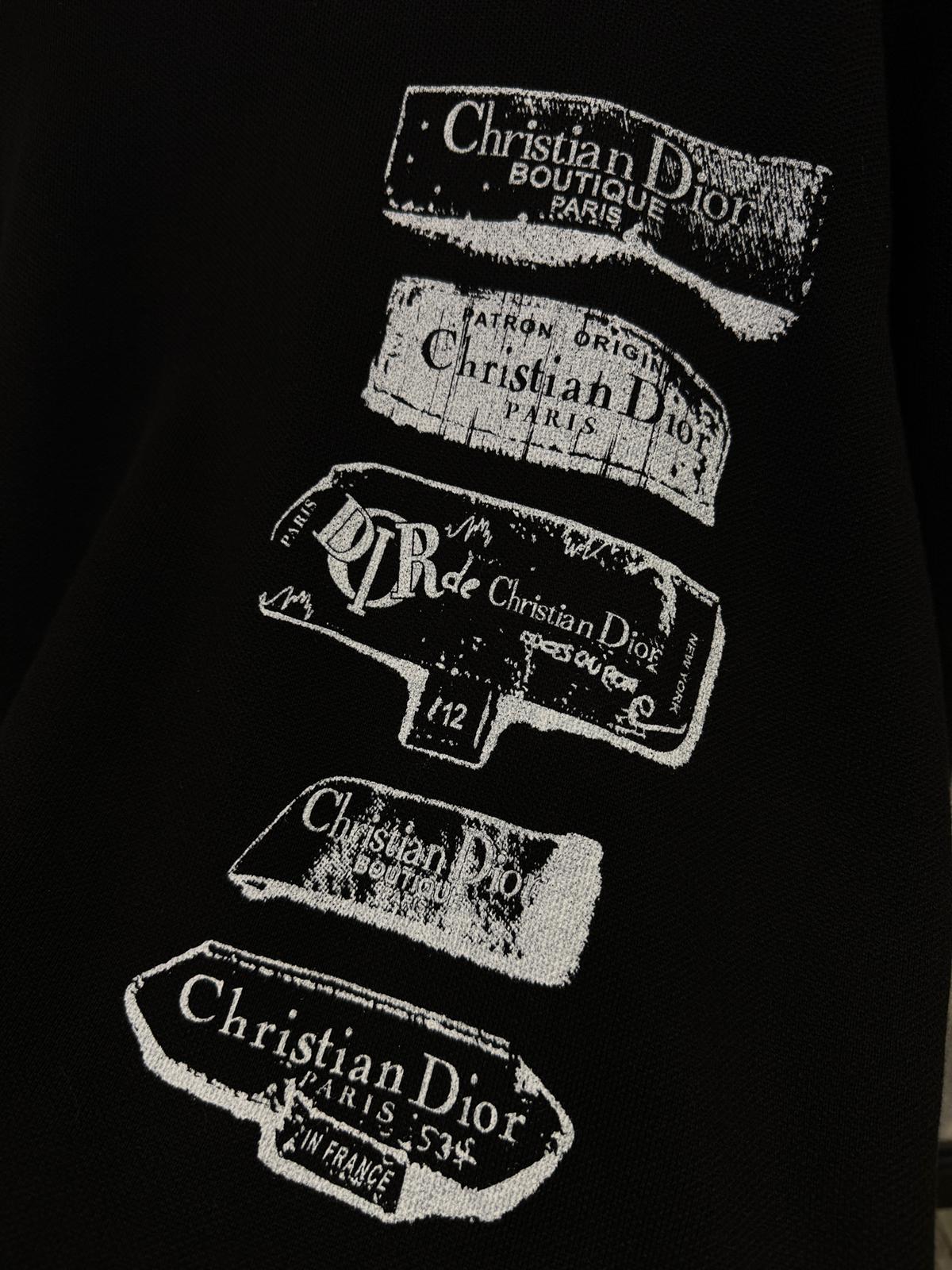Black dior archives labels cotton sweatshirt - Image 2