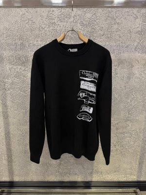 Black dior archives labels cotton sweatshirt