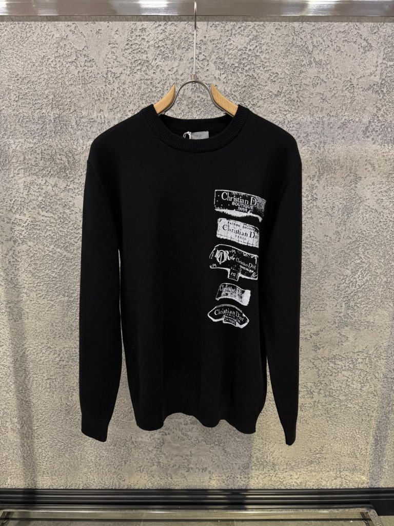Black dior archives labels cotton sweatshirt