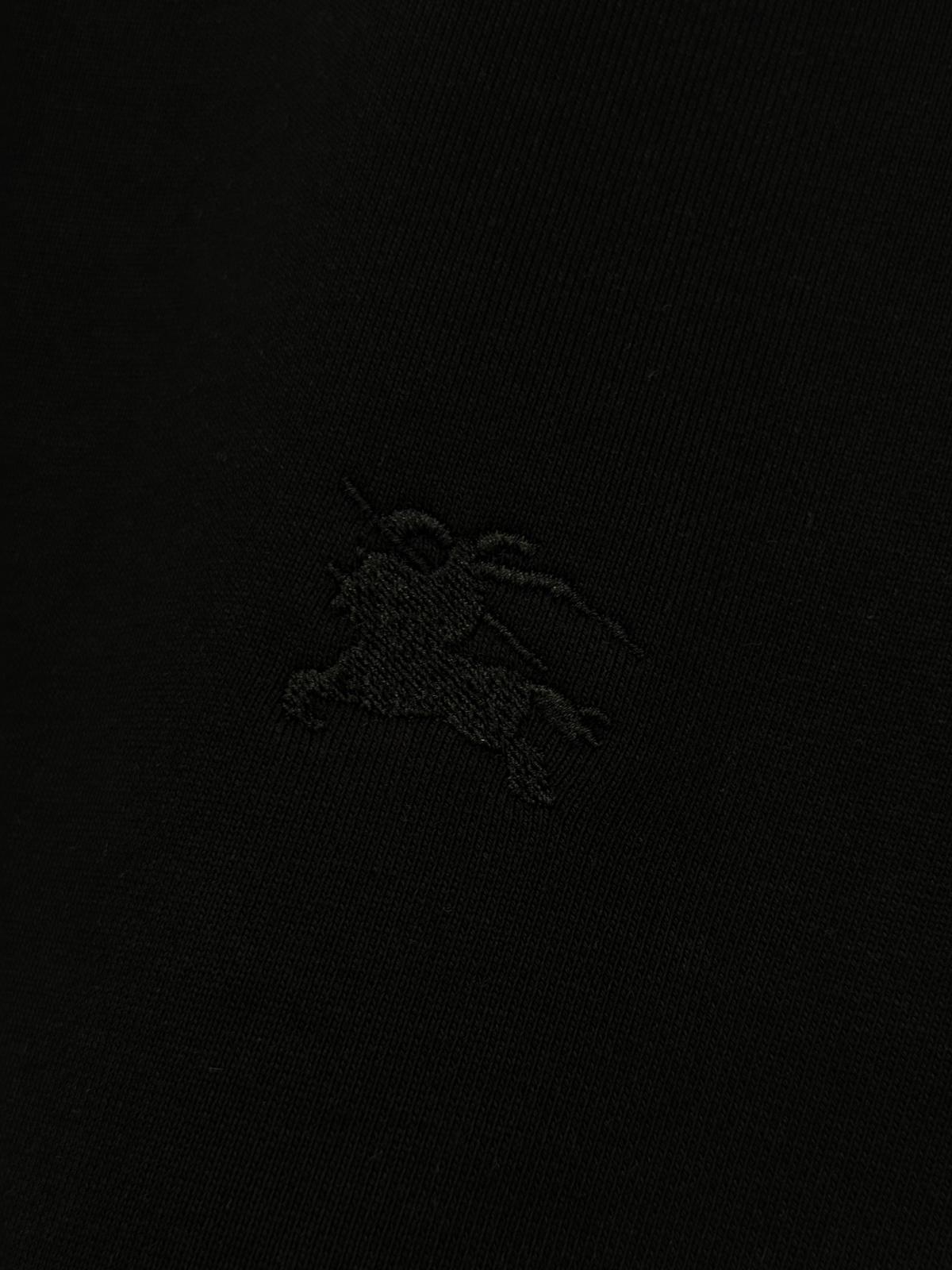 Black Burberry sleeves check trim cotton sweatshirt - Image 3