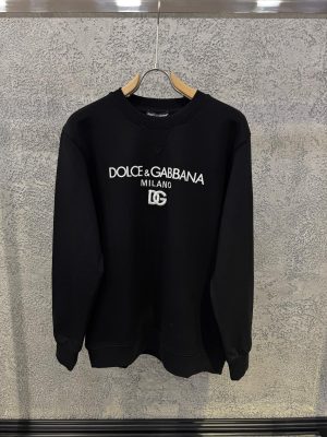 Black Dolce & Gabbana Milano jersey logo-embroidered cotton sweatshirt